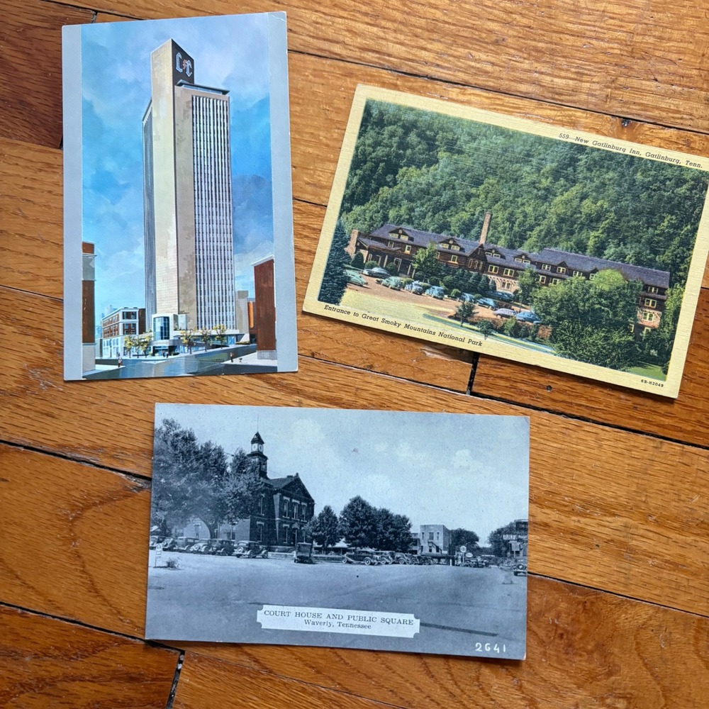 Vintage Tennessee Postcard Lot of 3 Waverly Nashville Gatlinburg